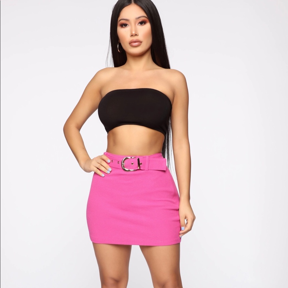 FashionNova pink skirt